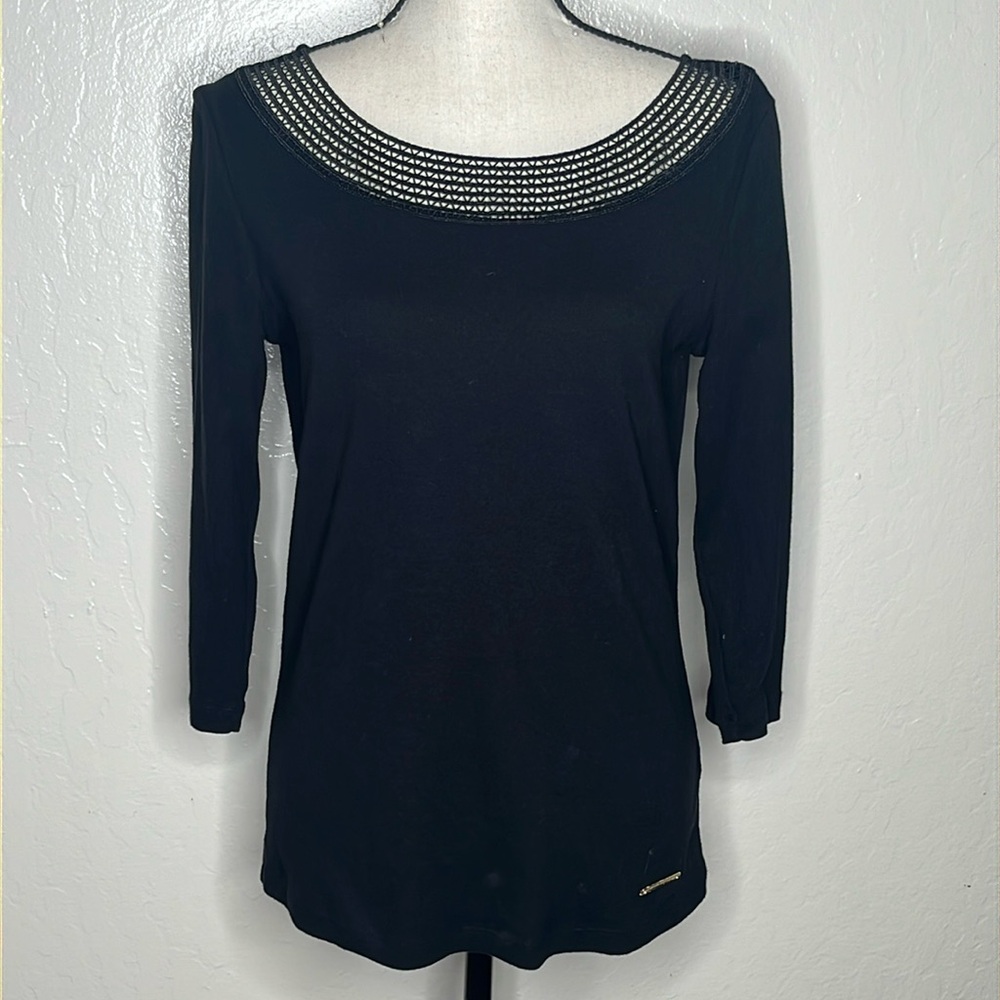 Jones New York signature cotton quarter sleeve top